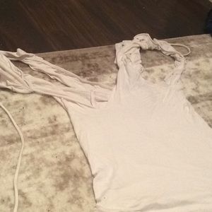 White multiple butterfly straps with off shoulder